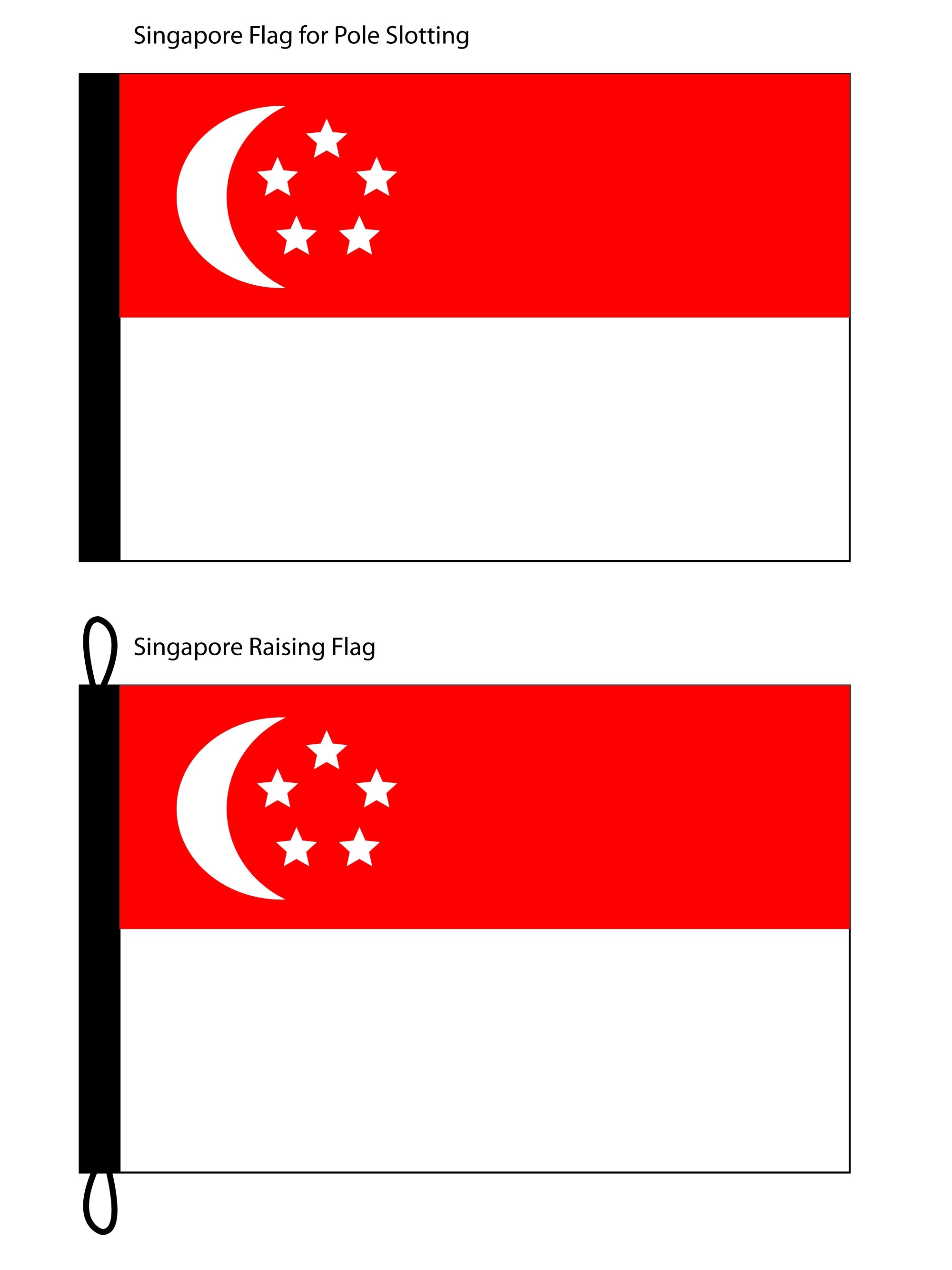 Singapore Flag (Polyester Silk Fabric)