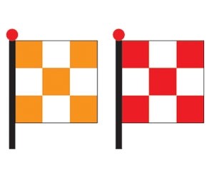Chequered Flag (Red/White & Orange/White)